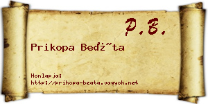 Prikopa Beáta névjegykártya