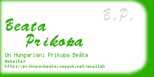 beata prikopa business card